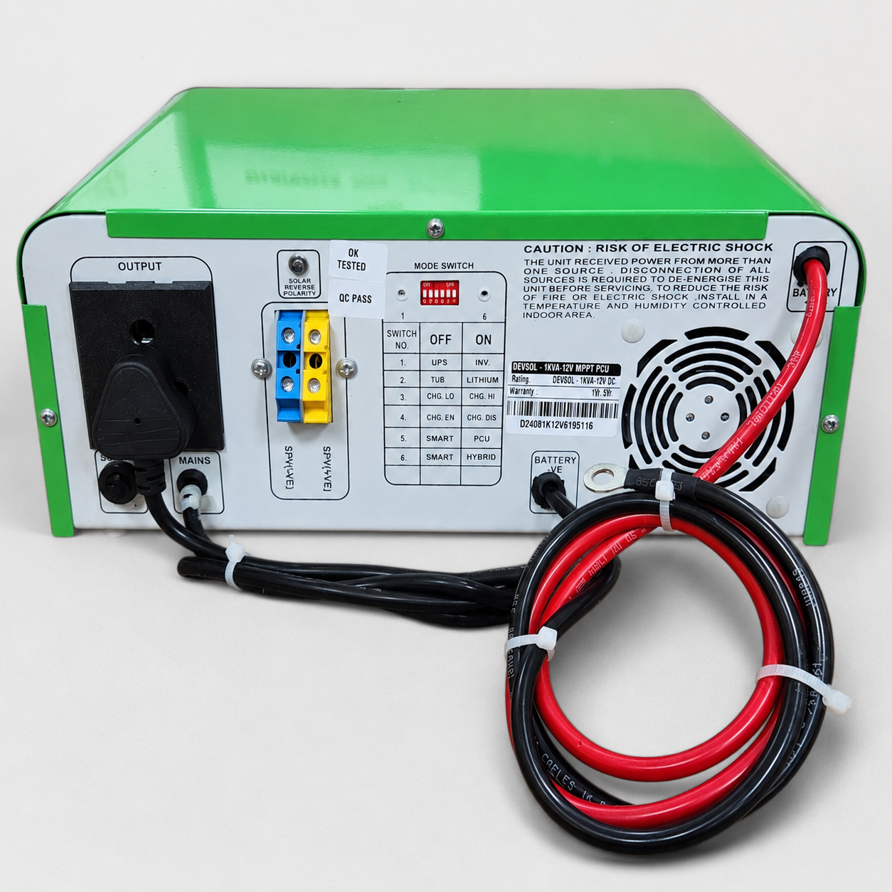 1kVA 12V Solar PCU Inverter | MPPT Charge Controller | Home Backup | Made in India