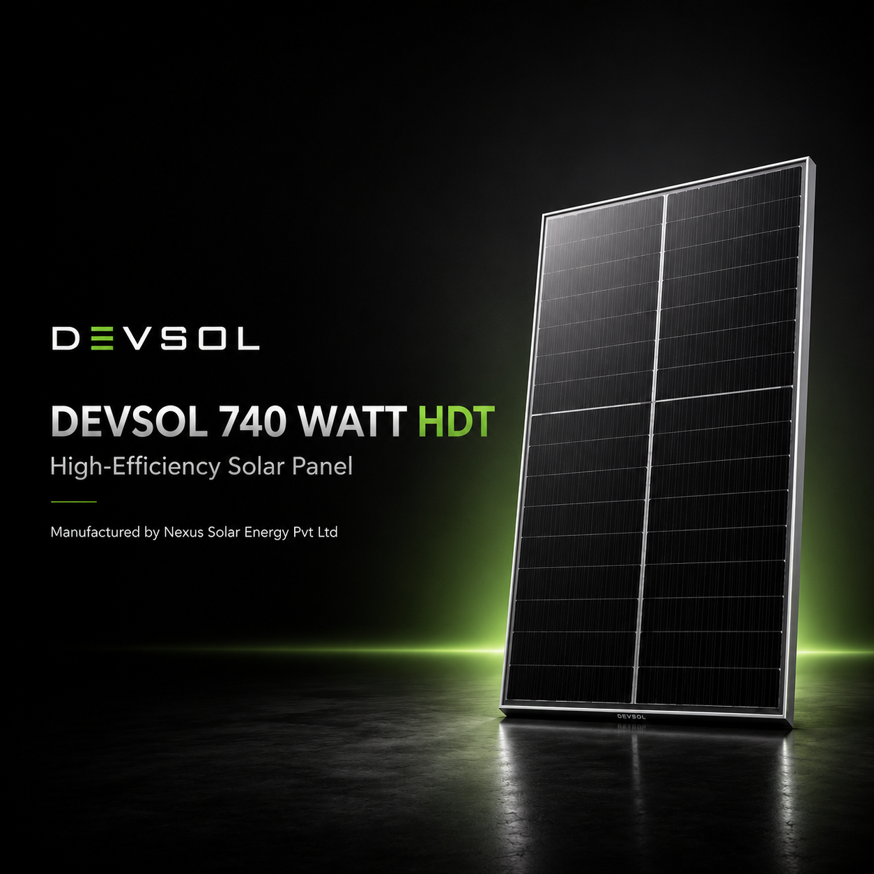 Devsol 740W HDT Solar Panel — Advanced HJT Bifacial Module